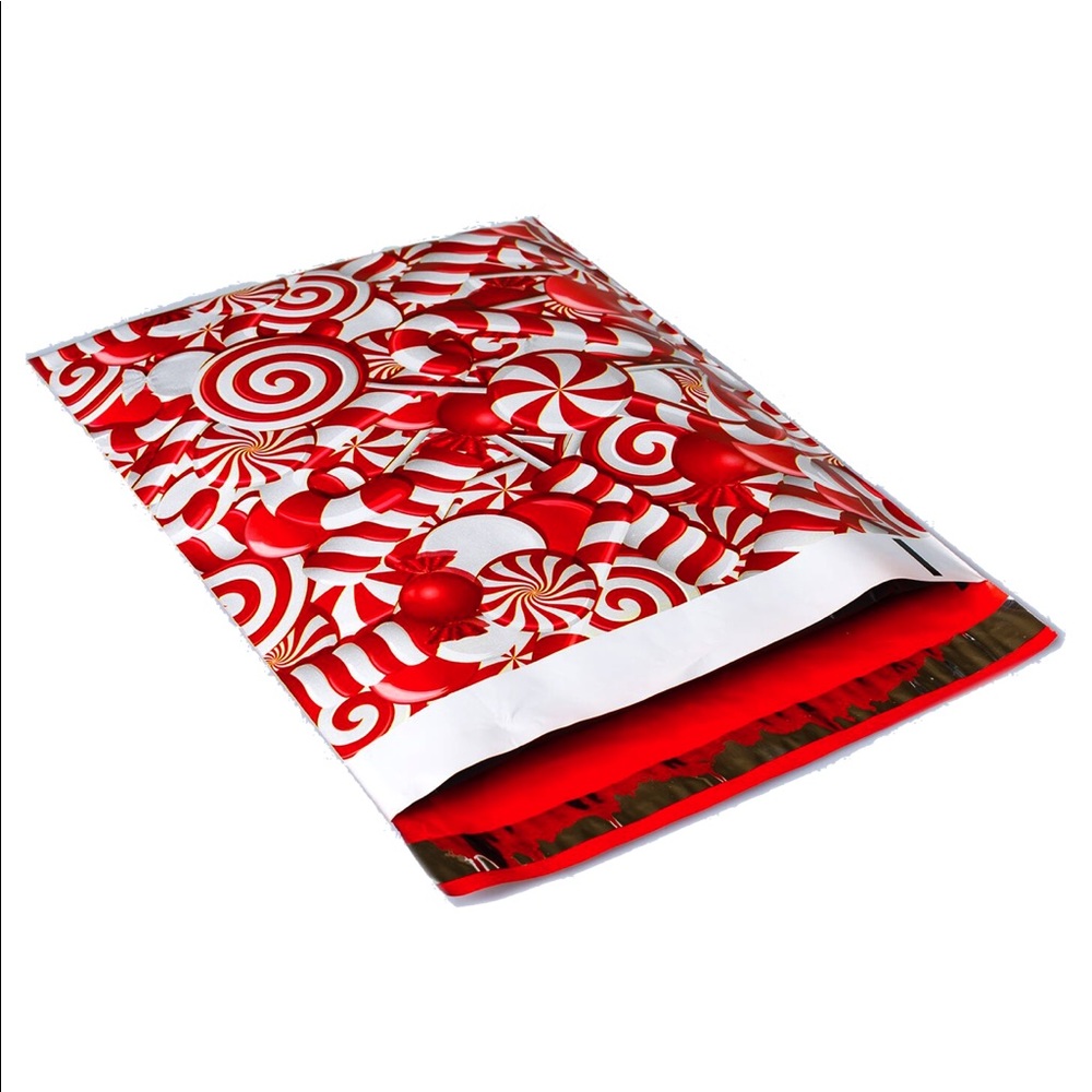 25 10X13 Poly Mailers Candy Cane, Envelopes - Picture 6 of 7